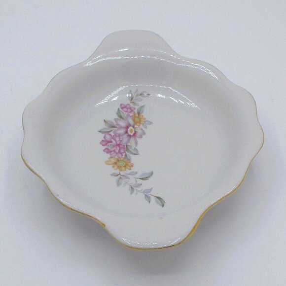 Vintage Pitcher Floral Replacement Drip Plate Gold Trim Scalloped Edge   20B - Picture 4 of 4